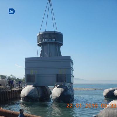 Salvage Docking Kapal Airbag Karet Laut Meluncurkan Pengangkatan Tekanan Tinggi