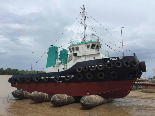 Marine Lifting Barge Launching Airbag Anti High Pressure Black Inflatable Rubber Airbag